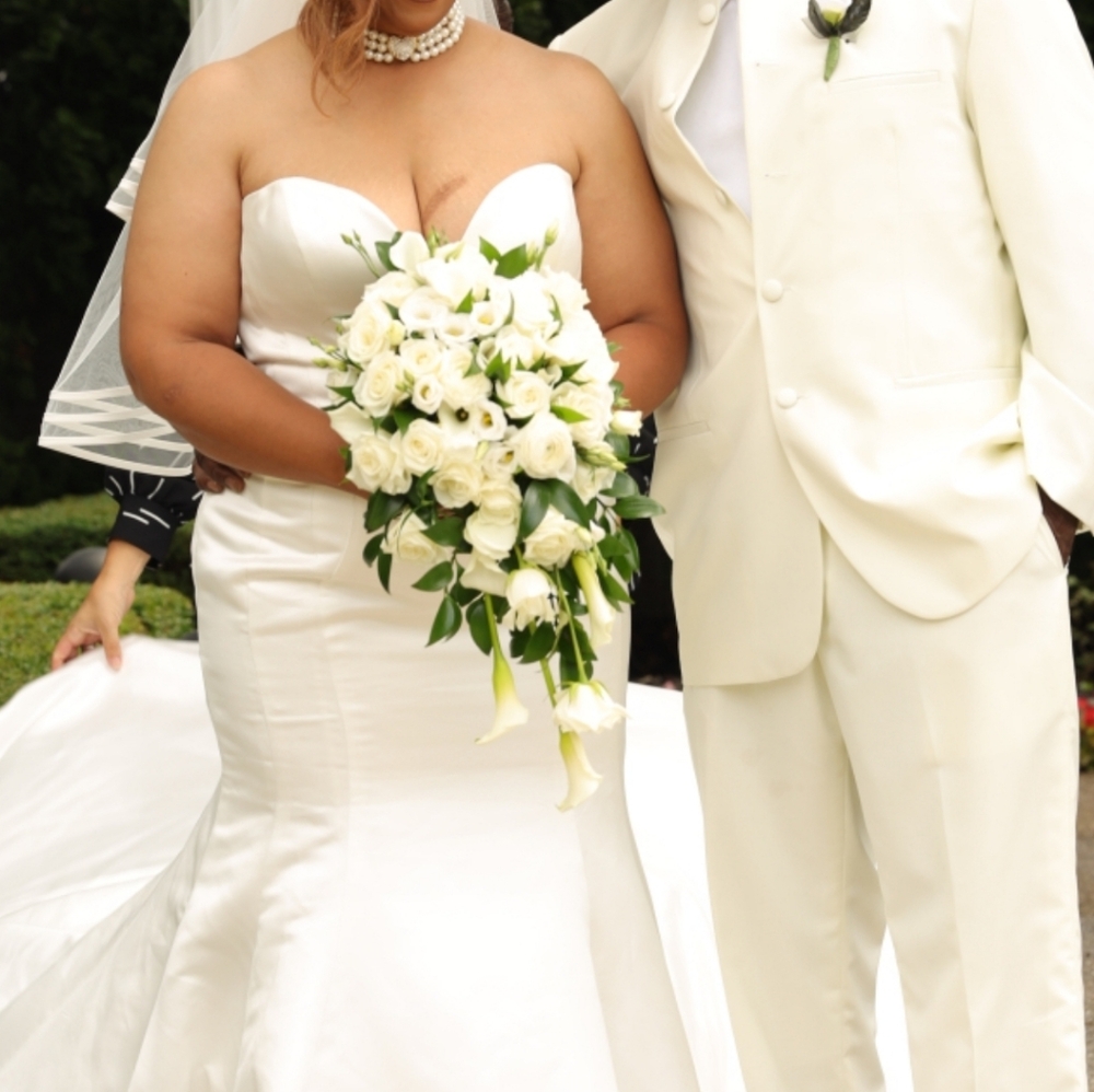 Satin mermaid wedding dress 18